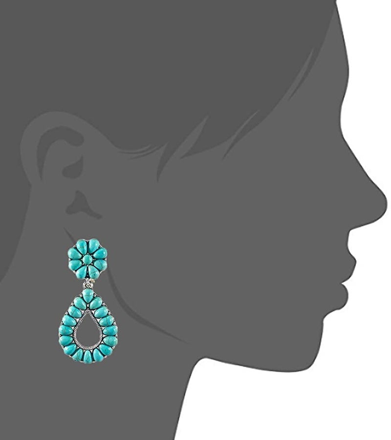 IVYRISE Turquoise Bohemian Small Delicate Metal Fashion Earring Teardrop Earrings Jewelry Gifts for Women - Image 2